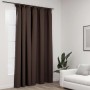 Cortina opaca con ganchos look de lino gris taupe 290x245 cm de vidaXL, Cortinas y visillos - Ref: Foro24-321207, Precio: 49,...