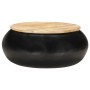 Mesa de centro de madera de mango maciza negra 68x68x30 cm de vidaXL, Mesas de centro - Ref: Foro24-323533, Precio: 176,39 €,...
