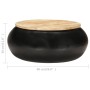 Mesa de centro de madera de mango maciza negra 68x68x30 cm de vidaXL, Mesas de centro - Ref: Foro24-323533, Precio: 176,39 €,...