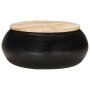 Mesa de centro de madera de mango maciza negra 68x68x30 cm de vidaXL, Mesas de centro - Ref: Foro24-323533, Precio: 176,39 €,...