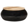 Mesa de centro de madera de mango maciza negra 68x68x30 cm de vidaXL, Mesas de centro - Ref: Foro24-323533, Precio: 176,39 €,...