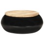 Mesa de centro de madera de mango maciza negra 68x68x30 cm de vidaXL, Mesas de centro - Ref: Foro24-323533, Precio: 176,39 €,...