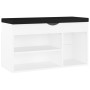 Banco zapatero con cojín madera ingeniería blanco 80x30x47 cm de vidaXL, Zapateros y organizadores de calzado - Ref: Foro24-3...