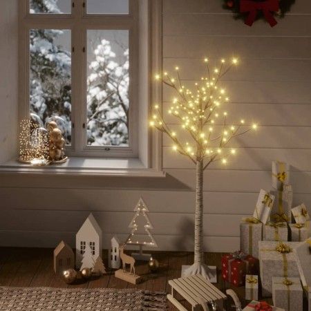 Árbol de Navidad LED blanco cálido sauce interior exterior 1,2m de vidaXL, Arboles de navidad - Ref: Foro24-328672, Precio: 3...