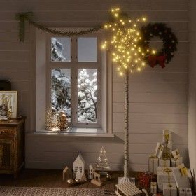 Árbol de Navidad LED blanco cálido sauce interior exterior 2,2m de vidaXL, Arboles de navidad - Ref: Foro24-328684, Precio: 5...