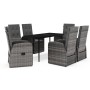 Juego de comedor de jardín 7 piezas con cojines gris en Conjuntos de jardín | Comprar online en Foru.es