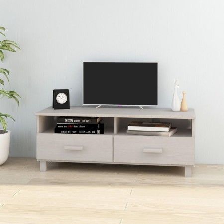 Mueble de TV HAMAR madera maciza de pino blanco 106x40x40 cm de vidaXL, Muebles TV - Ref: Foro24-340469, Precio: 93,68 €, Des...
