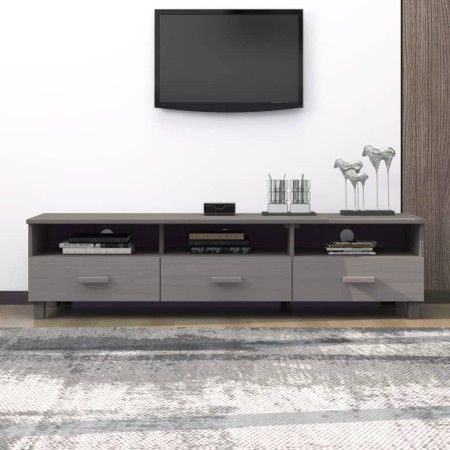 Mueble de TV HAMAR madera maciza de pino gris claro 158x40x40 de vidaXL, Muebles TV - Ref: Foro24-340475, Precio: 135,02 €, D...
