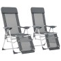 Sillas de camping plegables con reposapiés 2 uds textilene gris de vidaXL, Sillas de jardín - Ref: Foro24-360145, Precio: 169...