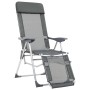 Sillas de camping plegables con reposapiés 2 uds textilene gris de vidaXL, Sillas de jardín - Ref: Foro24-360145, Precio: 169...