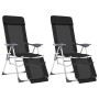 Sillas de camping plegables reposapiés 2 uds textilene negro de vidaXL, Sillas de jardín - Ref: Foro24-360146, Precio: 179,00...