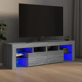 Mueble de TV con luces LED gris Sonoma 140x36,5x40 cm de vidaXL, Muebles TV - Ref: Foro24-822642, Precio: 102,54 €, Descuento: %