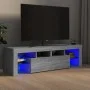 Mueble de TV con luces LED gris Sonoma 140x36,5x40 cm de vidaXL, Muebles TV - Ref: Foro24-822642, Precio: 102,54 €, Descuento: %
