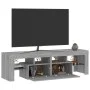 Mueble de TV con luces LED gris Sonoma 140x36,5x40 cm de vidaXL, Muebles TV - Ref: Foro24-822642, Precio: 102,54 €, Descuento: %