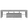 Mueble de TV con luces LED gris Sonoma 140x36,5x40 cm de vidaXL, Muebles TV - Ref: Foro24-822642, Precio: 102,54 €, Descuento: %