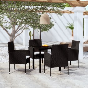 Juego de comedor para jardín 5 piezas negro en Conjuntos de jardín | Comprar online en Foru.es