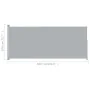 Toldo lateral retráctil para patio gris 200x500 cm de vidaXL, Sombrillas - Ref: Foro24-313419, Precio: 98,03 €, Descuento: %
