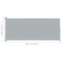 Toldo lateral retráctil para patio gris 200x500 cm de vidaXL, Sombrillas - Ref: Foro24-313419, Precio: 102,85 €, Descuento: %