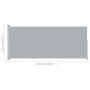 Toldo lateral retráctil para patio gris 220x500 cm de vidaXL, Sombrillas - Ref: Foro24-313431, Precio: 110,44 €, Descuento: %