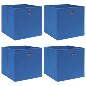Cajas de almacenaje 4 uds tela 32x32x32 cm azul de vidaXL, Cestas para almacenaje - Ref: Foro24-288337, Precio: 24,96 €, Desc...