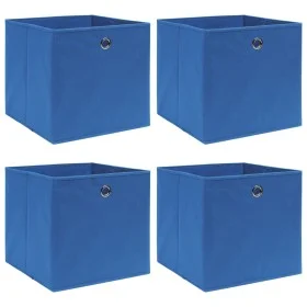 Cajas de almacenaje 4 uds tela 32x32x32 cm azul de vidaXL, Cestas para almacenaje - Ref: Foro24-288337, Precio: 24,44 €, Desc...
