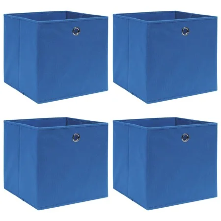 Cajas de almacenaje 4 uds tela 32x32x32 cm azul de vidaXL, Cestas para almacenaje - Ref: Foro24-288337, Precio: 24,44 €, Desc...