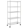 Estante almacenaje 5 niveles ruedas 75x35x155 cm cromado 250 kg de vidaXL, Estanterías industriales - Ref: Foro24-324629, Pre...
