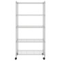 Estante almacenaje 5 niveles ruedas 75x35x155 cm cromado 250 kg de vidaXL, Estanterías industriales - Ref: Foro24-324629, Pre...