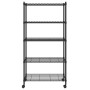 Estante almacenaje 5 niveles y ruedas 75x35x155 cm negro 250 kg de vidaXL, Estanterías industriales - Ref: Foro24-324630, Pre...