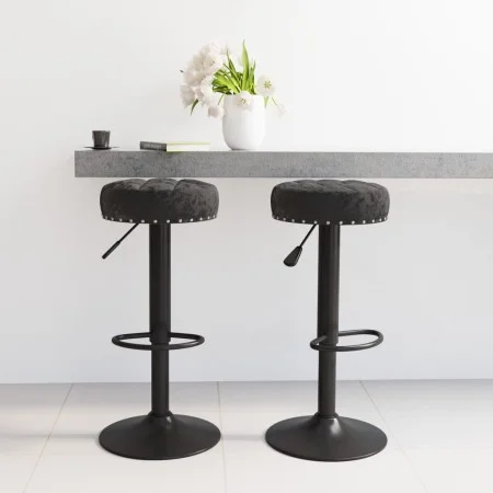 Taburetes de cocina 2 unidades terciopelo negro de vidaXL, Taburetes de cocina - Ref: Foro24-332992, Precio: 110,40 €, Descue...