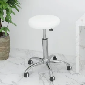 Silla de oficina giratoria de cuero sintético blanco de vidaXL, Sillas de oficina - Ref: Foro24-333151, Precio: 56,17 €, Desc...