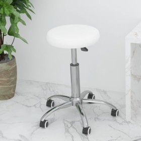 Silla de oficina giratoria de cuero sintético blanco de vidaXL, Sillas de oficina - Ref: Foro24-333151, Precio: 57,18 €, Desc...