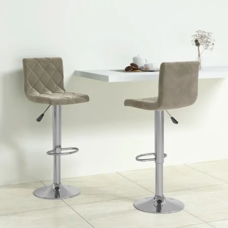 Taburetes de cocina 2 unidades terciopelo gris claro de vidaXL, Taburetes de cocina - Ref: Foro24-333687, Precio: 117,96 €, D...
