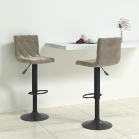 Taburetes de cocina 2 unidades terciopelo gris claro de vidaXL, Taburetes de cocina - Ref: Foro24-333731, Precio: 122,13 €, D...