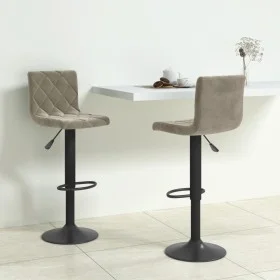Taburetes de cocina 2 unidades terciopelo gris claro de vidaXL, Taburetes de cocina - Ref: Foro24-333731, Precio: 121,56 €, D...