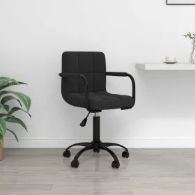 Silla de oficina giratoria de terciopelo negro de vidaXL, Sillas de oficina - Ref: Foro24-334707, Precio: 88,46 €, Descuento: %