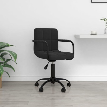 Silla de oficina giratoria de terciopelo negro de vidaXL, Sillas de oficina - Ref: Foro24-334707, Precio: 89,31 €, Descuento: %