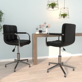 Sillas de comedor giratorias 2 unidades cuero sintético negro de vidaXL, Sillas de comedor - Ref: Foro24-334760, Precio: 152,...