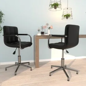 Sillas de comedor giratorias 2 unidades cuero sintético negro de vidaXL, Sillas de comedor - Ref: Foro24-334760, Precio: 149,...