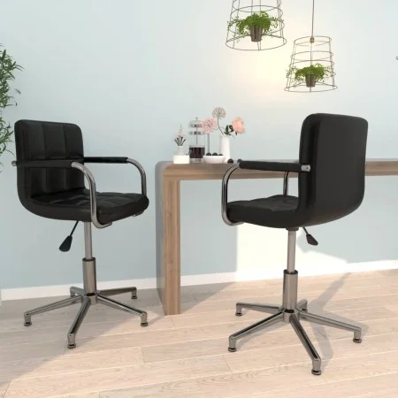 Swivel dining chairs 2 units black synthetic leather by vidaXL, dining chairs - Ref: Foro24-334760, Price: 149,92 €, Discount: %