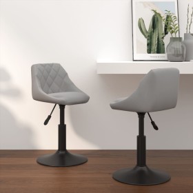 Sillas de comedor giratorias 2 uds de terciopelo gris claro de vidaXL, Sillas de comedor - Ref: Foro24-335327, Precio: 122,55...