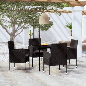Juego de comedor para jardín 5 piezas negro en Conjuntos de jardín | Comprar online en Foru.es