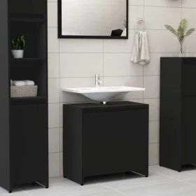 Armario de baño madera contrachapada negro 60x33x61 cm de vidaXL, Muebles de baño - Ref: Foro24-802643, Precio: 58,67 €, Desc...