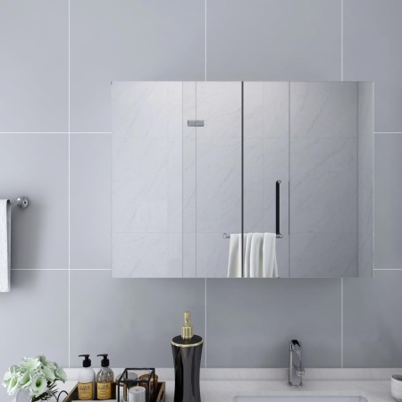 Armario de baño con espejo MDF blanco 80x15x60 cm de vidaXL, Tocadores de baño - Ref: Foro24-325186, Precio: 136,52 €, Descue...
