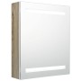 Armario de baño con espejo LED blanco y roble 50x14x60 cm de vidaXL, Tocadores de baño - Ref: Foro24-326485, Precio: 123,89 €...