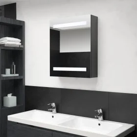 Armario de baño con espejo y LED gris 50x14x60 cm de vidaXL, Tocadores de baño - Ref: Foro24-326482, Precio: 97,60 €, Descuen...