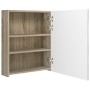 Armario de baño con espejo LED blanco y roble 50x14x60 cm de vidaXL, Tocadores de baño - Ref: Foro24-326485, Precio: 123,89 €...