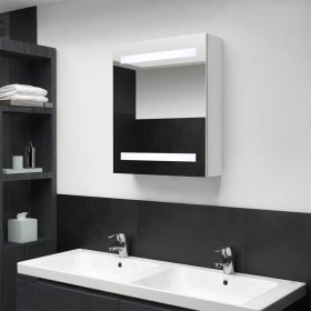 Armario de baño con espejo LED blanco brillante 50x14x60 cm de vidaXL, Tocadores de baño - Ref: Foro24-326486, Precio: 124,50...