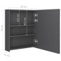 Armario de baño con espejo y LED gris 50x14x60 cm de vidaXL, Tocadores de baño - Ref: Foro24-326482, Precio: 99,11 €, Descuen...