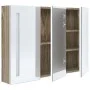 Armario de baño con espejo LED blanco y roble 89x14x62 cm de vidaXL, Tocadores de baño - Ref: Foro24-326530, Precio: 174,22 €...